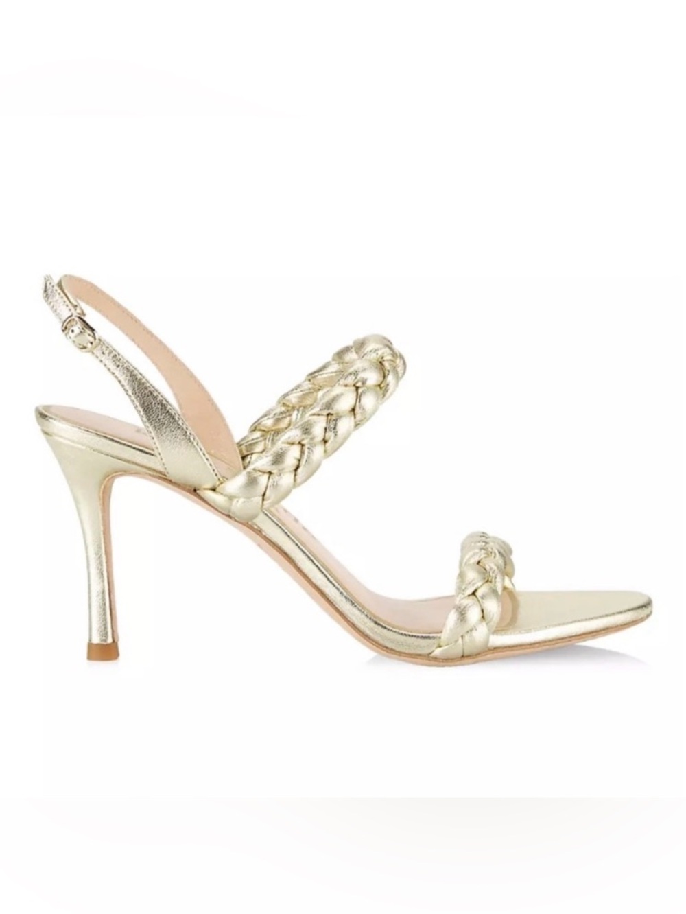 Kate Spade Saffron Metallic Leather Antique Gold Slingback Heels Size 9.5 NEW